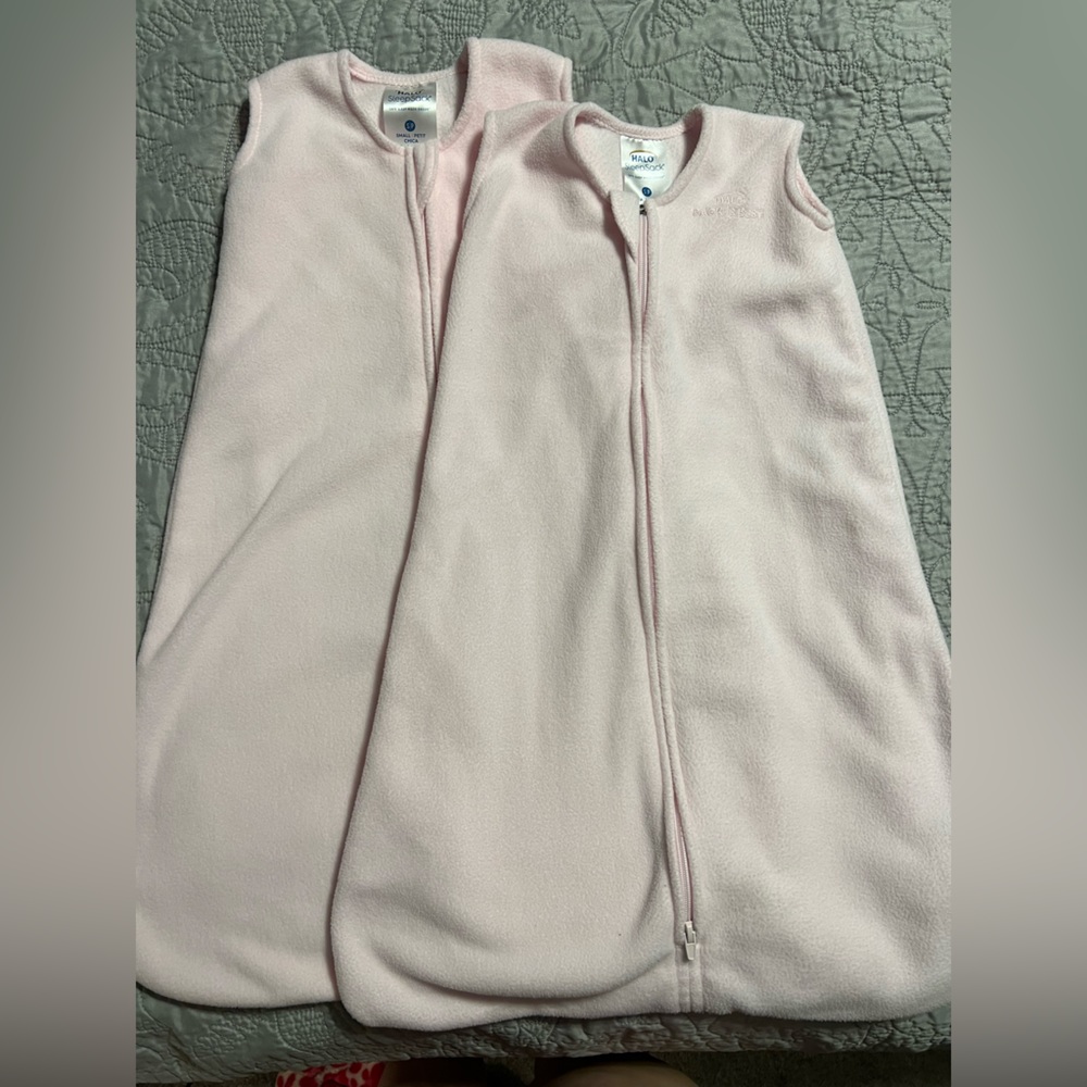 Small Halo Fleece Sleep Sack light pink